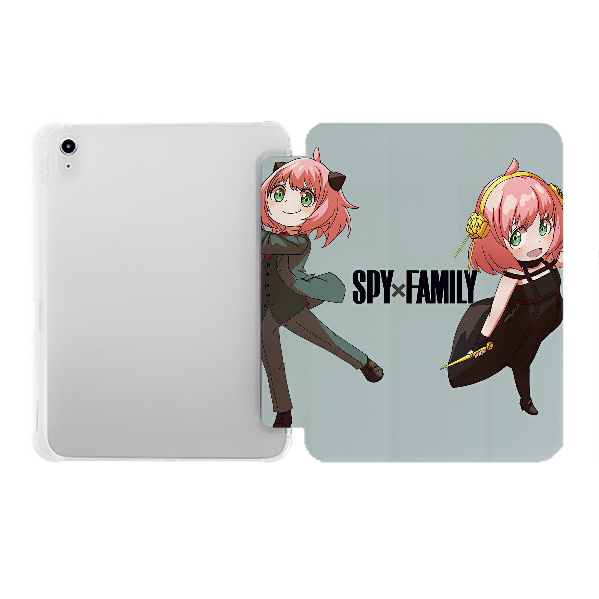 （画像用） SPY×FAMILY间谍家家酒 IPad ケース ペン収納付き 三つ折りスタンド PUレザー×シリコン 対応機種9.5/10.5/10.9インチ